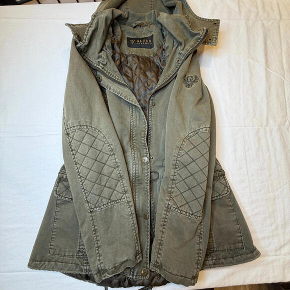Vintage Women's Green Utility Military Jacket Guess Los Angeles Sz S - Picture 5 of 15